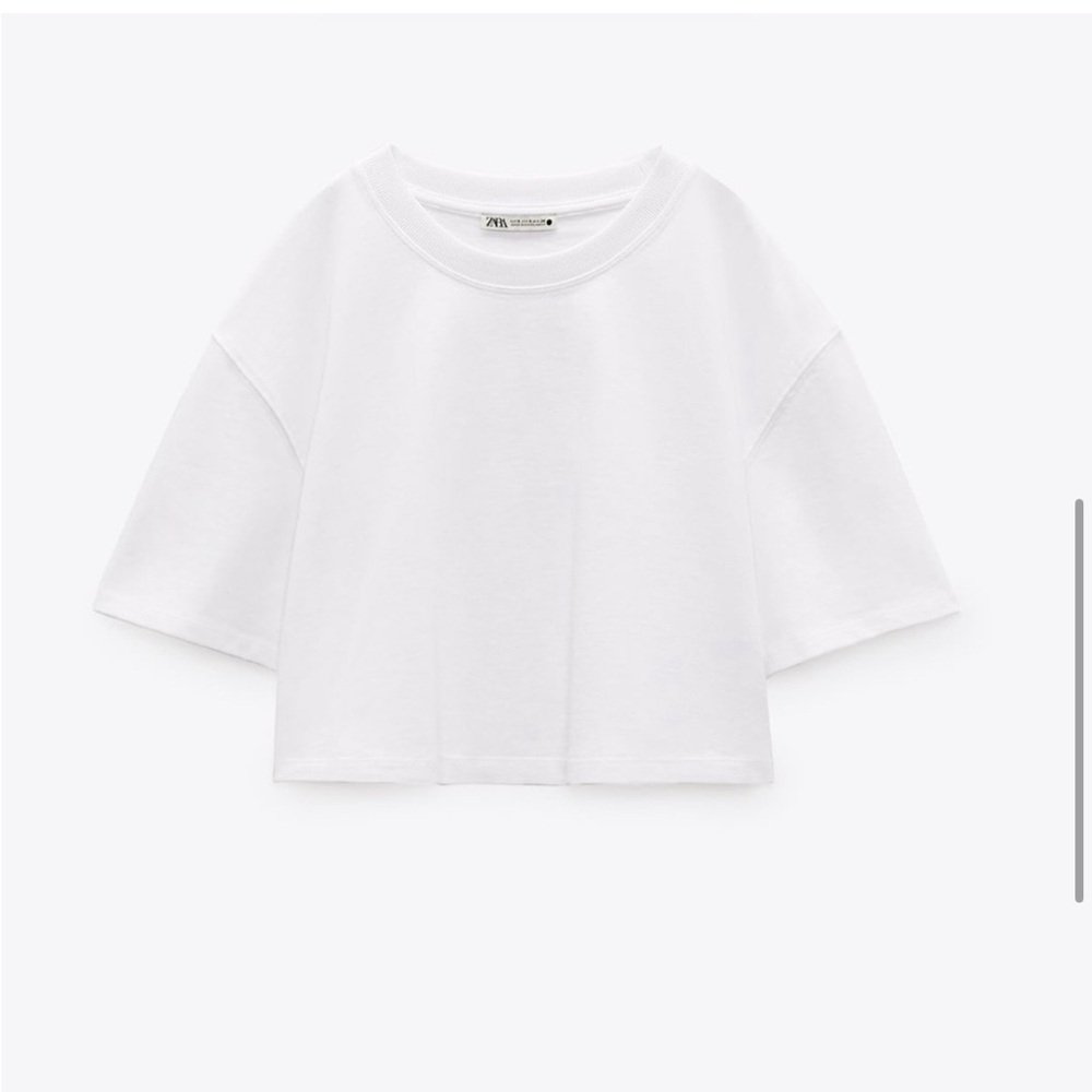 NWT Zara boxy crop top in Tan - Picture 3 of 7